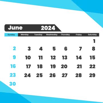 Calendario Mensual De Junio De Con Fondo Transparente Vector Png