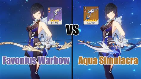 Yelan Favonius Warbow Vs Aqua Simulacra Youtube