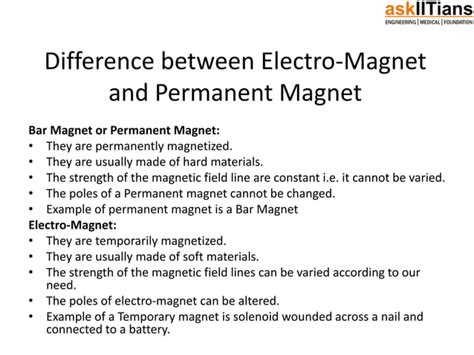 Permanent Magnets And Electromagnets Physics