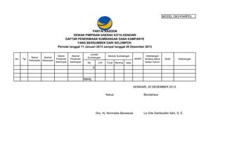 Sumbangan Periode I Partai NASDEM PDF