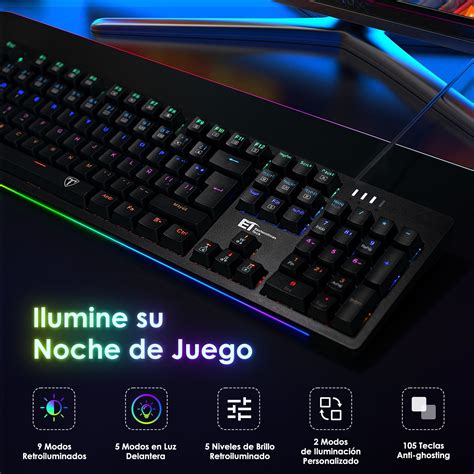 Teclado Mec Nico Sangkee E Color Negro Espa Ol Cable Para Juegos