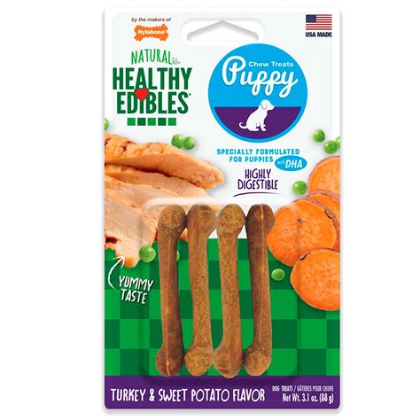 Nylabone Healthy Edibles Long Lasting Puppy Chew Treats Turkey And Sweet