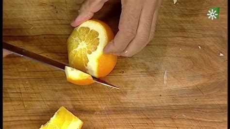 Pelar Y Trocear Una Naranja Con Cuchillo Youtube