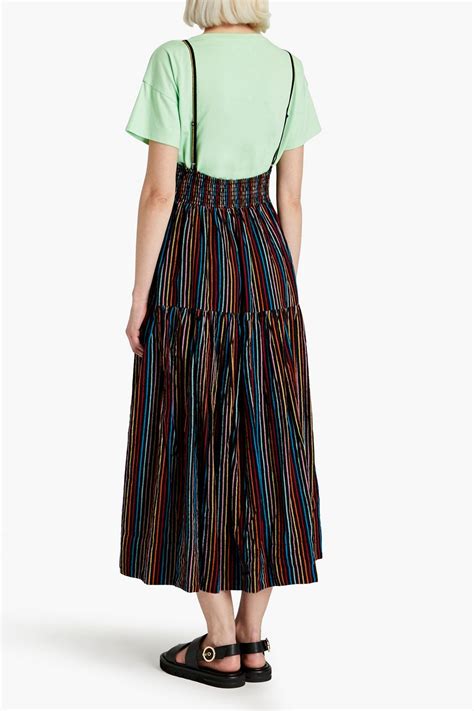 Solid Striped The Skylar Striped Cotton Seersucker Midi Dress The