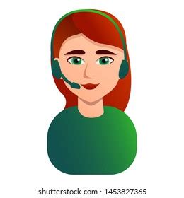 Red Hair Call Center Woman Icon Stock Vector Royalty Free 1421316833