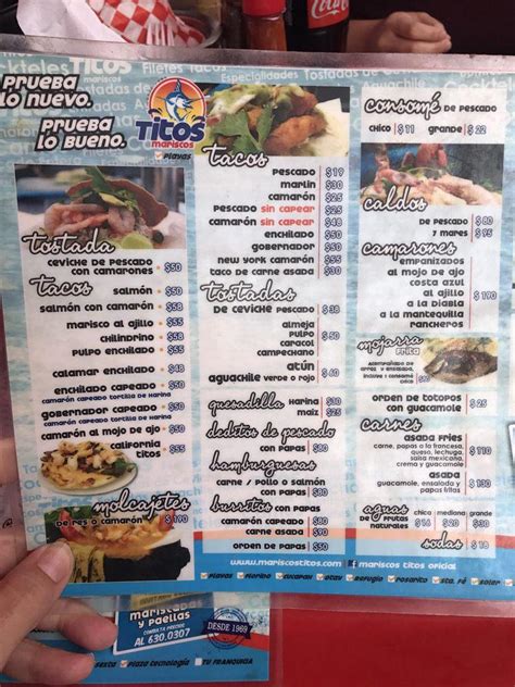 Menu At Mariscos Tito S Playas De Tijuana Tijuana Islas Coronado 204