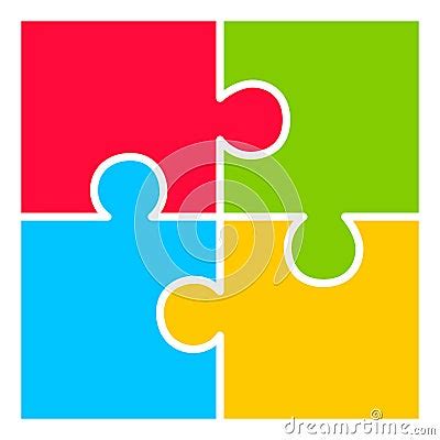 Four Part Puzzle Diagram Vector Illustration Cartoondealer