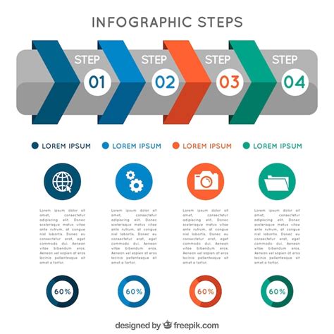 Free Vector Colorful Infographic Steps In Flat Style