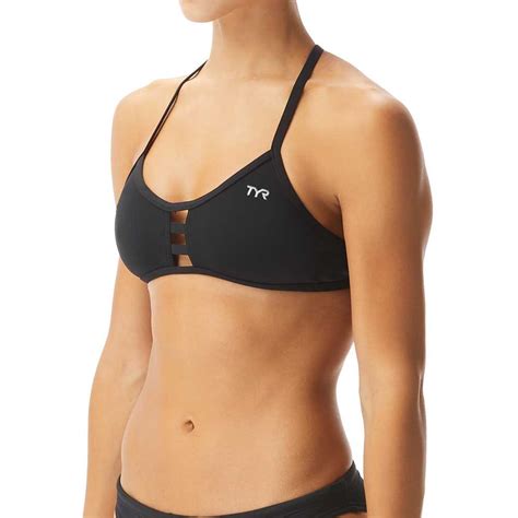 Tyr Solid Pacific Tieback Bikini Top Black Swiminn