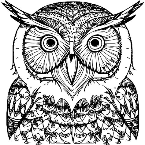 Owl Coloring Page Creative Fabrica