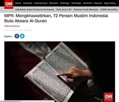 MENGKHAWATIRKAN 72 PERSEN MUSLIM INDONESIA BUTA AKSARA AL QURAN