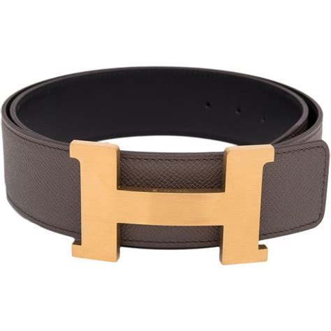 Pre Owned Hermes 42mm Reversible Etain Black Constance H Belt Brushed