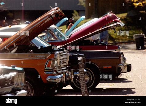 Classic American made muscle car show Stock Photo - Alamy