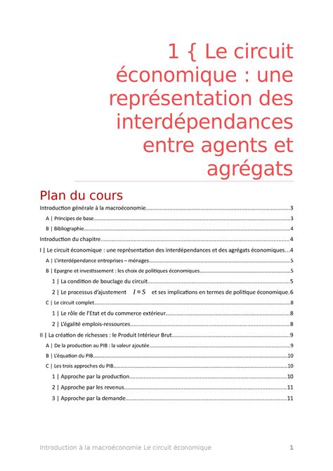 Chapitre 1 Le circuit économique 1 Le circuit économique une