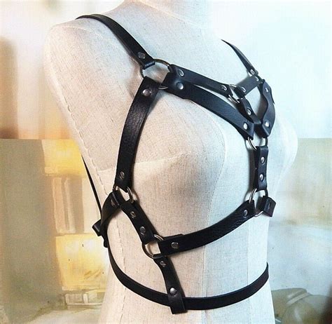 Women Leather Harness Bra BDSM Lingerie Suspender Straps Fetish Goth Waist Belt EBay