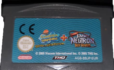 Spongebob Squarepants Battle For Bikini Bottom Jimmy Neutron Boy Genius Gba Ctr Colin