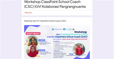 Workshop ClassPoint School Coach CSC IGVI Kolaborasi Pangrangnuanta