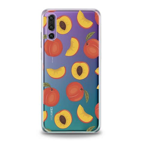Чехол силиконовый для Huawei (Персик паттерн) Y5 Prime (2018) хуавей ю ...
