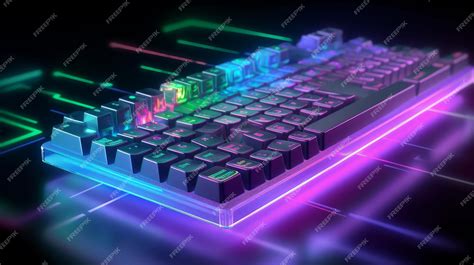 Premium AI Image | Hologram of a computer keyboard with holographic ...