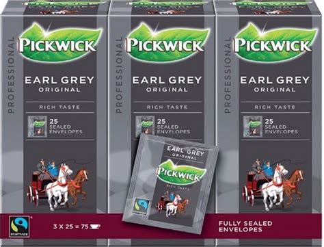 Pickwick Thee earl grey professioneel 25 zakjes à 2 gr per doosje doos