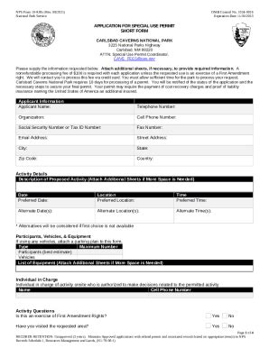 NPS 10 550 Rev 11 2021 OMB Control Doc Template PdfFiller