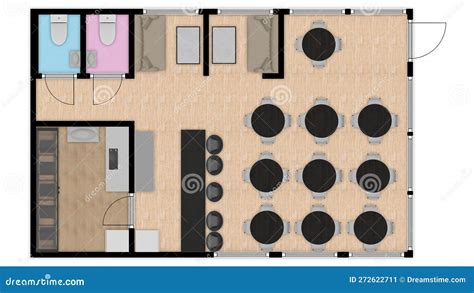 Restaurant Interior Cross Section Cafe Floor Plan Cafe Furniture