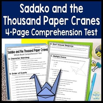 Sadako Thousand Paper Cranes Teaching Resources Tpt