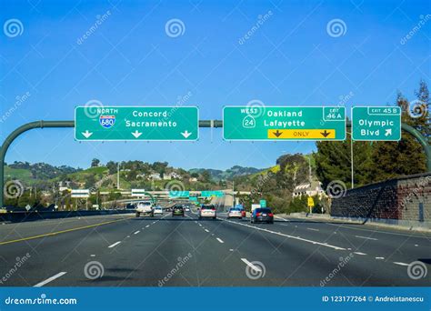 Freeway Interchange sign stock photo. Image of directions - 123177264