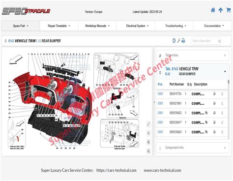 1986 2025 Ferrari Spare Parts Catalogue EPC Parts Catalog Automotive