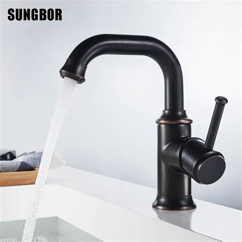 Modern Black Basin Faucet Solid Brass Single Hole Single Holder Wall Mounted Bathroom Faucet Hot