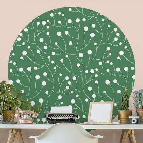 Papier Peint Rond Autocollant Natural Pattern Growth With Dots On