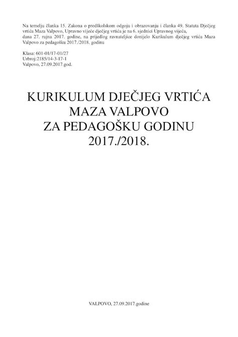 Pdf Kurikulum Dje Jeg Vrti A Maza Valpovo Za Vrticmazavalpovo Hr Wp