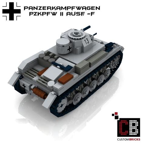 CUSTOMBRICKS De LEGO WW2 WWII Panzer 2 Tank II Panzerkampfwagen