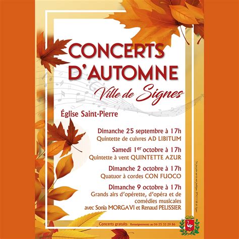 CONCERTS DAUTOMNE Signes Fr