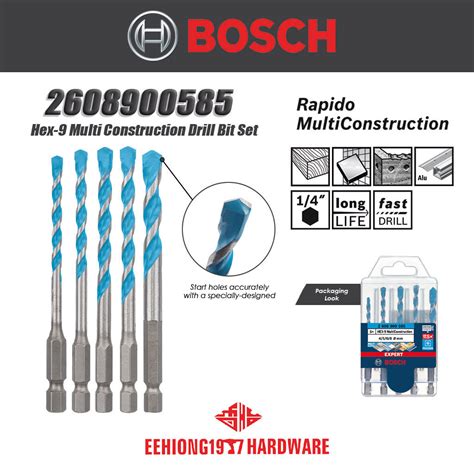 Bosch Hex 9 Multi Construction Drill Bit Compatible For Cordless Drills