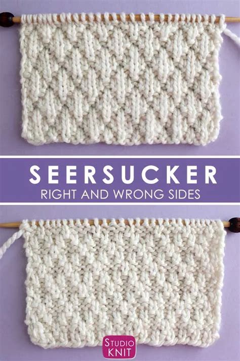 Seersucker Stitch Knitting Pattern For Beginners Studio Knit