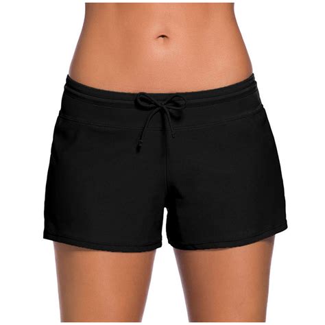 Womens 5 High Waisted Swim Board Shorts Quick Dry Swimsuits Bottoms