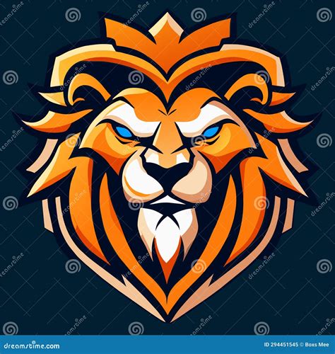 Lion Head Mascot Esport Logo Design Vector Illustration Eps10 Ai Generated Stock Vector