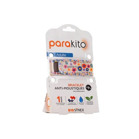 Parakito Bracelet Anti Moustiques Rechargeable Adulte Fun Fleur