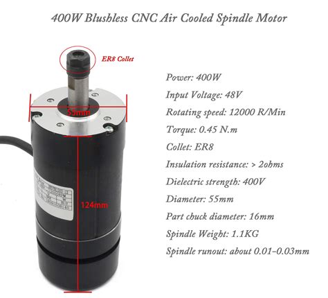 Rattmmotor W Brushless Spindle Motor Mm Cnc Air Cooled Spindle