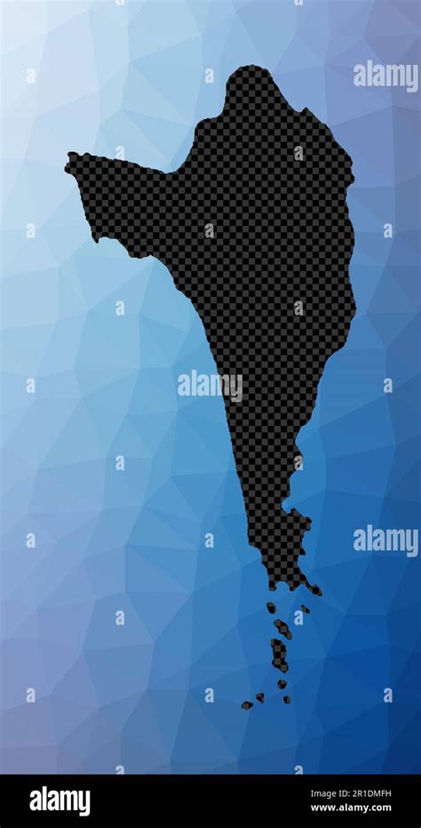 Phu Quoc Geometric Map Stencil Shape Of Phu Quoc In Low Poly Style