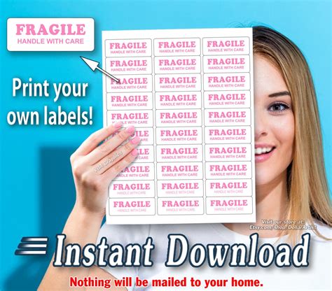 Printable FRAGILE Sticker Template for Your 30-per-page Label Sheets ...