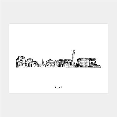 Pune Skyline Poster City Wall Art, Minimalist Poster, India, Drawing ...