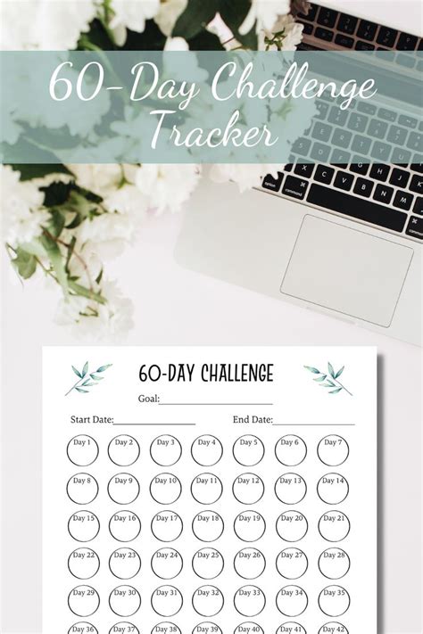 60 Day Challenge Tracker Printable Pdf Habit Tracker Etsy 60 Day Challenge Challenges