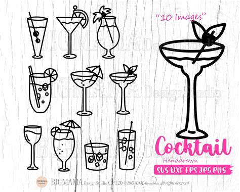 Cocktail Svg Bundledxfcocktail Svgcocktail Svg Etsy Australia Svg