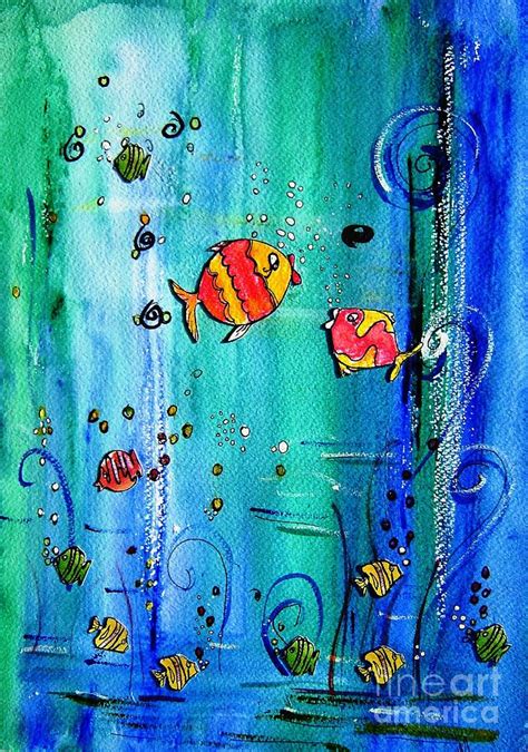 Tropical fish paintings- ideal for shower curtains or bathrooms ...