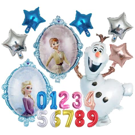 Kit 8pçs Frozen Elsa Ana Olaf Número Balão Meta izado Elo7