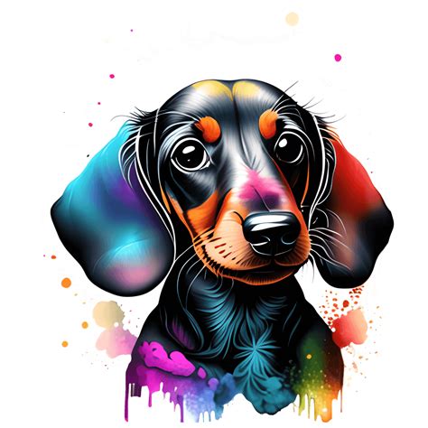 Color Splash Dachshund Digital Graphic · Creative Fabrica