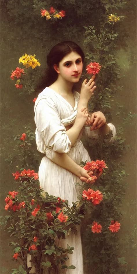 The Florist Painted By William Adolphe Bouguereau Stable Diffusion