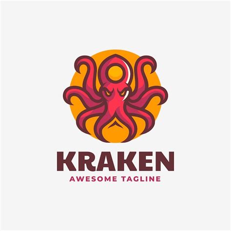 Ilustração em vetor logotipo estilo mascote simples kraken Vetor Premium